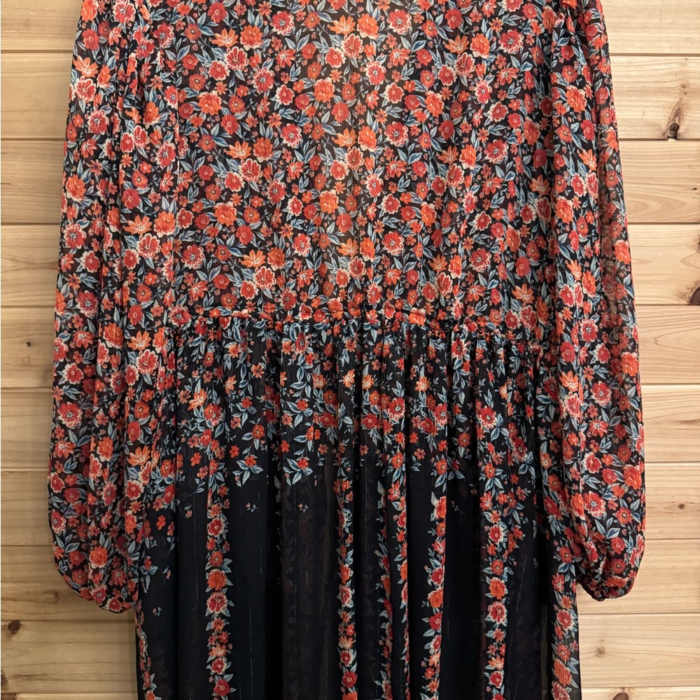 torrid Black and Red Floral High-Low Kimono Dress - Picture 10 of 13